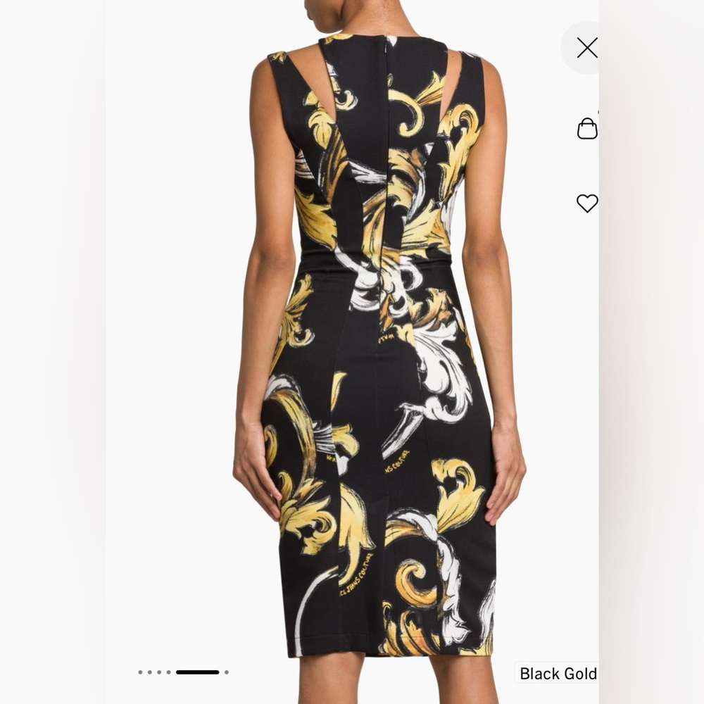 Versace Collection Black and Gold Patterned Dress - Picture 5 of 7